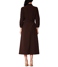 Julia Jordan Long Sleeve Belted Shirt Dress