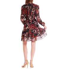 Julia Jordan Long Sleeve Short Dress With Ruffle Collar