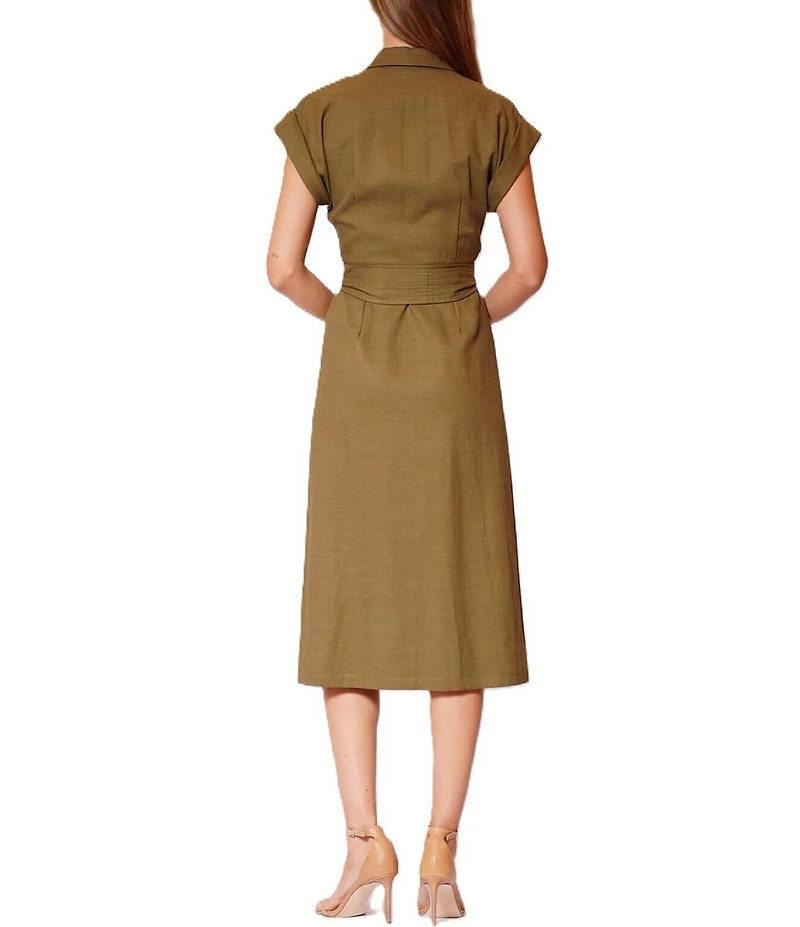 Julia Jordan Midi Short Sleeve Shirt Dress