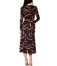 Julia Jordan Printed Midi Long Sleeve Dress
