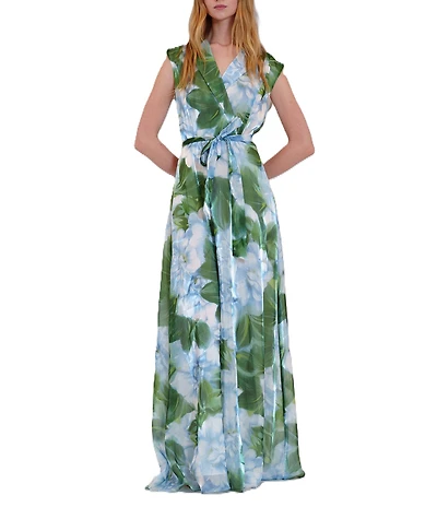 Julia Jordan Printed Sleeveless Floral Organza Dress