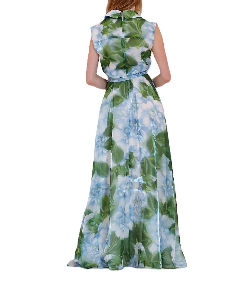 Julia Jordan Printed Sleeveless Floral Organza Dress