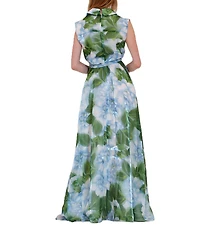 Julia Jordan Printed Sleeveless Floral Organza Dress
