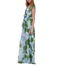 Julia Jordan Printed Sleeveless Floral Organza Dress