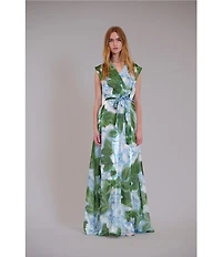 Julia Jordan Printed Sleeveless Floral Organza Dress
