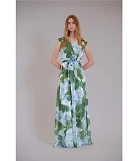 Julia Jordan Printed Sleeveless Floral Organza Dress
