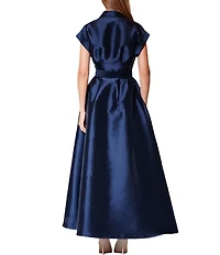 Julia Jordan Self Covered Belt Long Shirt Dress