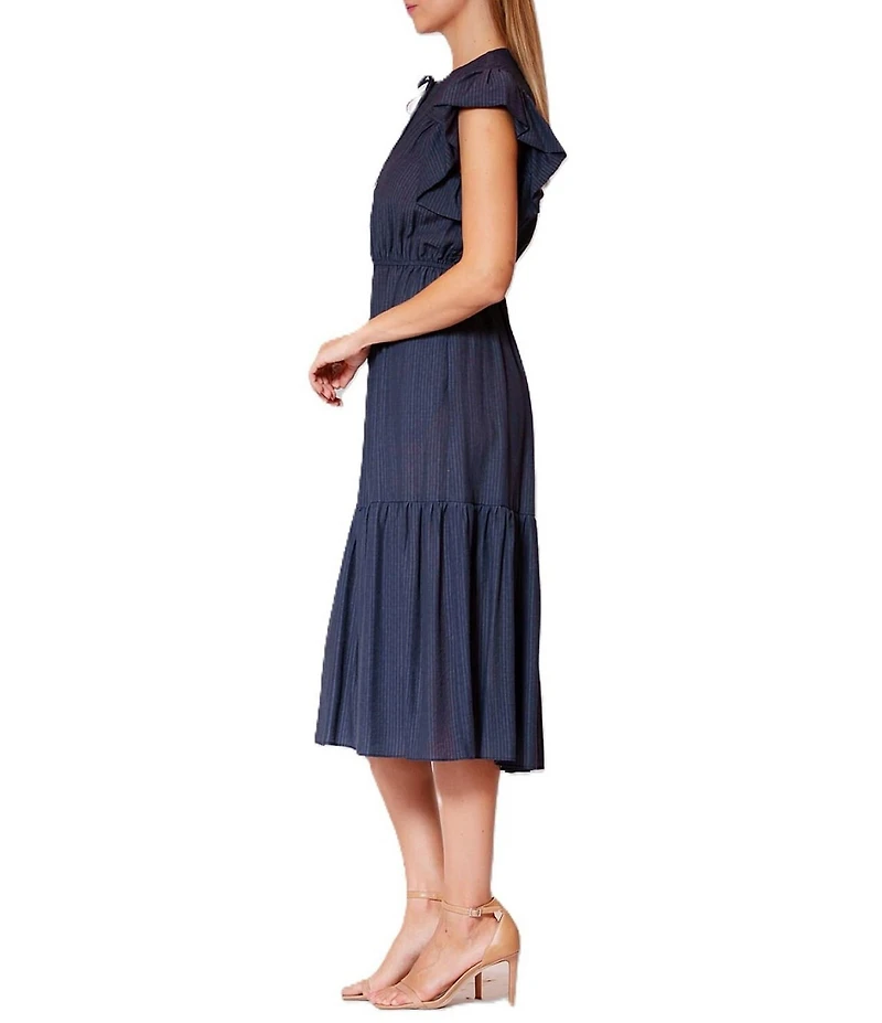Julia Jordan Short Sleeve Tiered Skirt Midi Dress