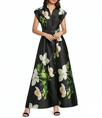 Julia Jordan Short Sleeve Floral Printed Mikdao Belted Shirt Dress