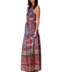 Julia Jordan Sleeveless Halter Maxi Dress