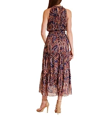 Julia Jordan Sleeveless Halter Neck Printed Midi Dress