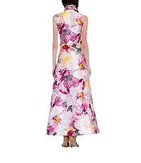 Julia Jordan Sleeveless Printed Mikado Shirt Dress