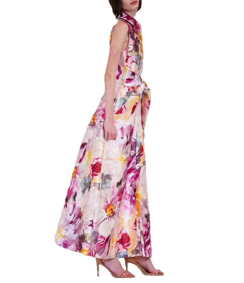 Julia Jordan Sleeveless Printed Mikado Shirt Dress
