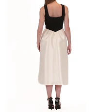 Julia Jordan Sleeveless Scuba Crepe & Mikado Evening Dress