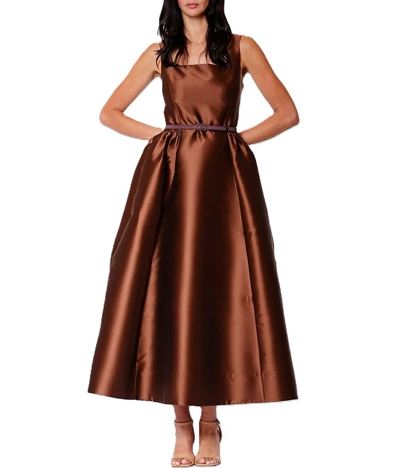 Julia Jordan Sleeveless Square Neck A-Line Midi Dress