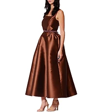 Julia Jordan Sleeveless Square Neck A-Line Midi Dress