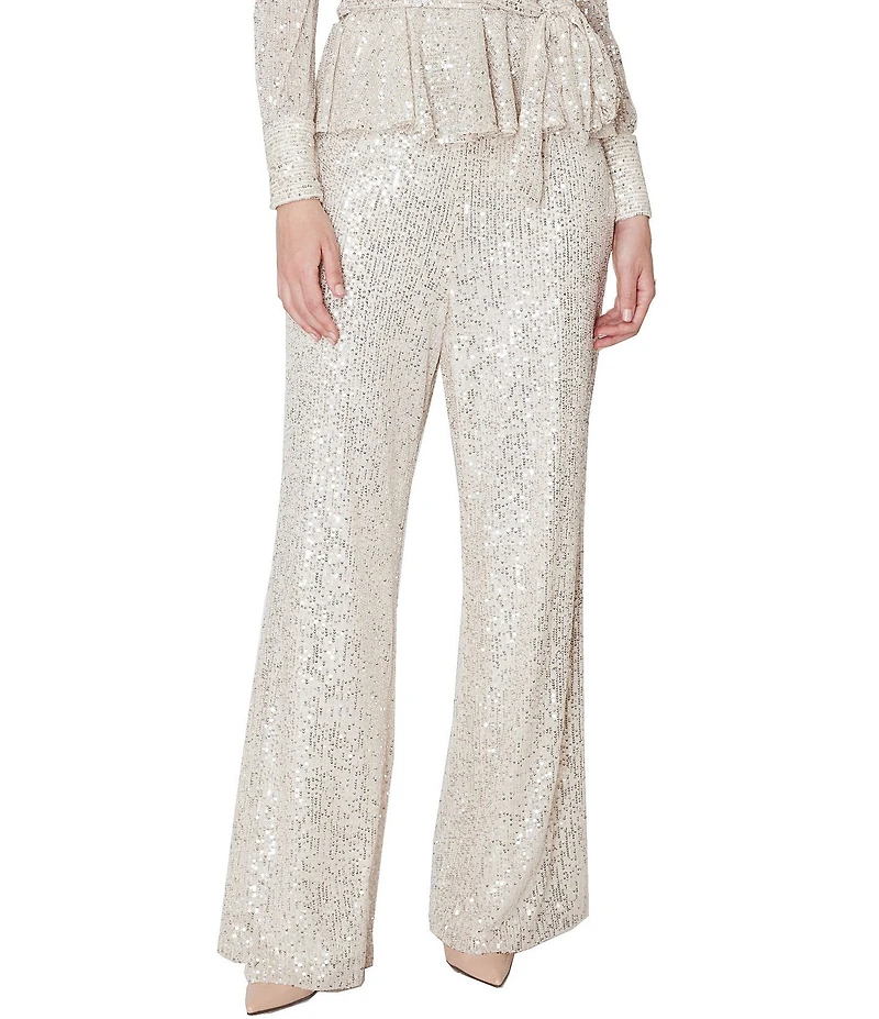Julia Jordan Sequin Mesh Straight Leg Pants