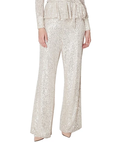 Julia Jordan Sequin Mesh Straight Leg Pants