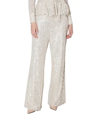 Julia Jordan Sequin Mesh Straight Leg Pants