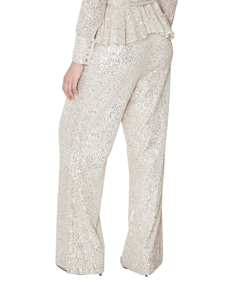 Julia Jordan Sequin Mesh Straight Leg Pants
