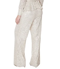 Julia Jordan Sequin Mesh Straight Leg Pants
