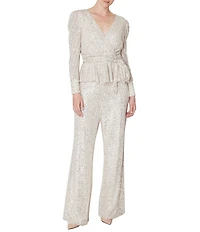 Julia Jordan Sequin Mesh Straight Leg Pants