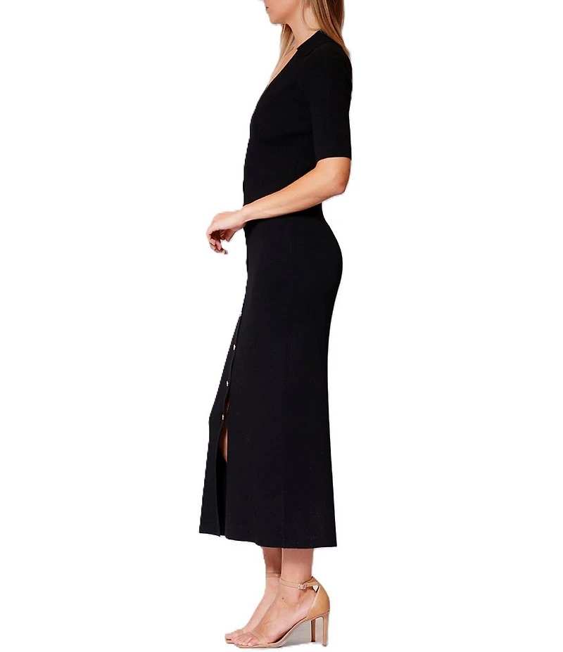 Julia Jordan Sweater Short Sleeve Collared Midi Length Dress