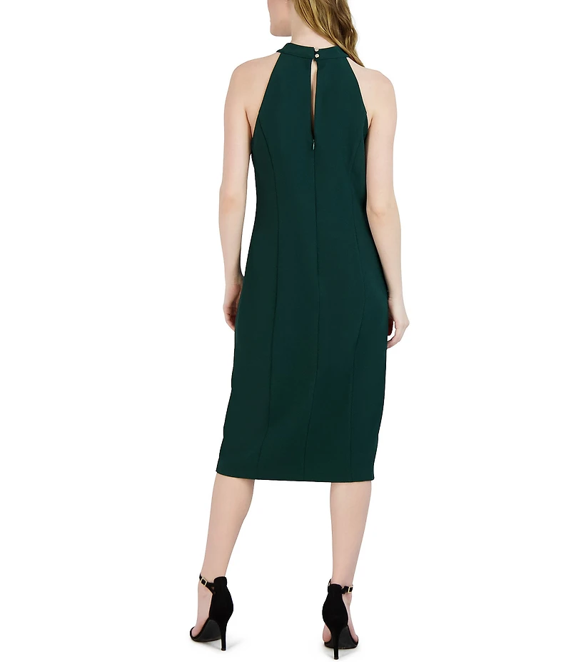 Julia Jordan Twist Halter Neck Sleeveless Stretch Crepe Sheath Dress