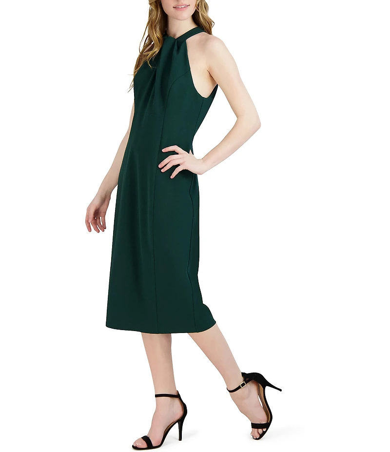 Julia Jordan Twist Halter Neck Sleeveless Stretch Crepe Sheath Dress