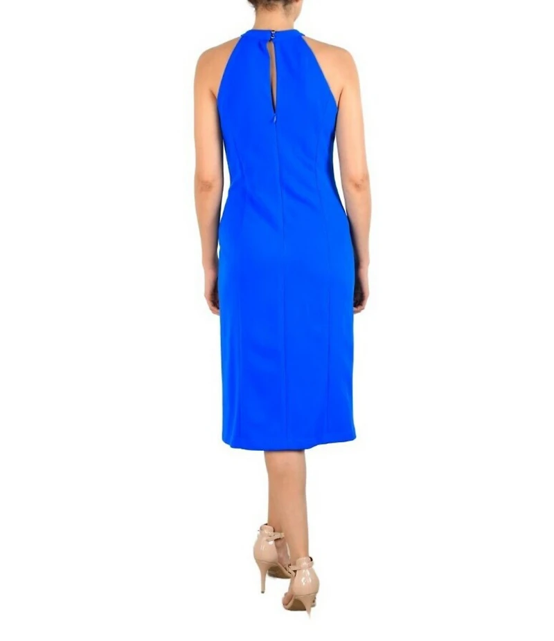 Julia Jordan Twist Halter Neck Sleeveless Stretch Crepe Sheath Dress