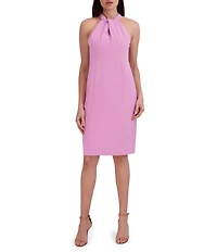 Julia Jordan Twist Halter Neck Sleeveless Stretch Crepe Sheath Dress
