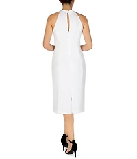 Julia Jordan Twist Halter Neck Sleeveless Stretch Crepe Sheath Dress
