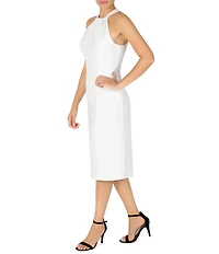 Julia Jordan Twist Halter Neck Sleeveless Stretch Crepe Sheath Dress