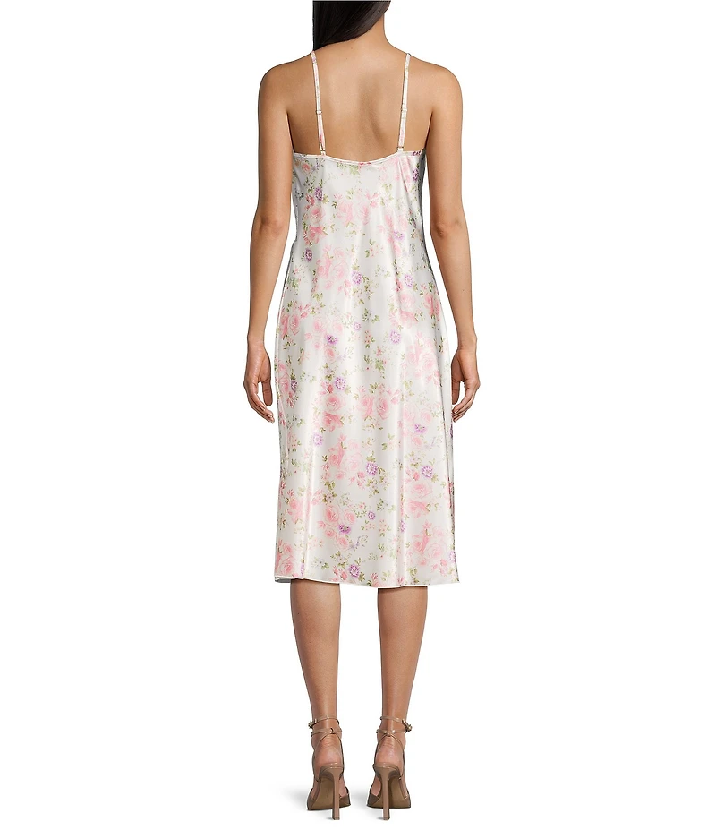 Jump Floral Printed Cowl Neck Midi Dress