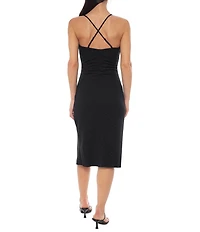 Jump Glitter Asymmetrical Ruffle High-Low Dress