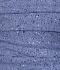 Jump Glitter Square Neck Spaghetti Strap Lace Up Back Ruched Bodycon Dress