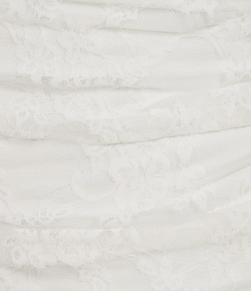 Jump Lace Illusion Overlay Shirred Maxi Dress