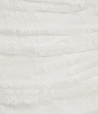 Jump Lace Illusion Overlay Shirred Maxi Dress