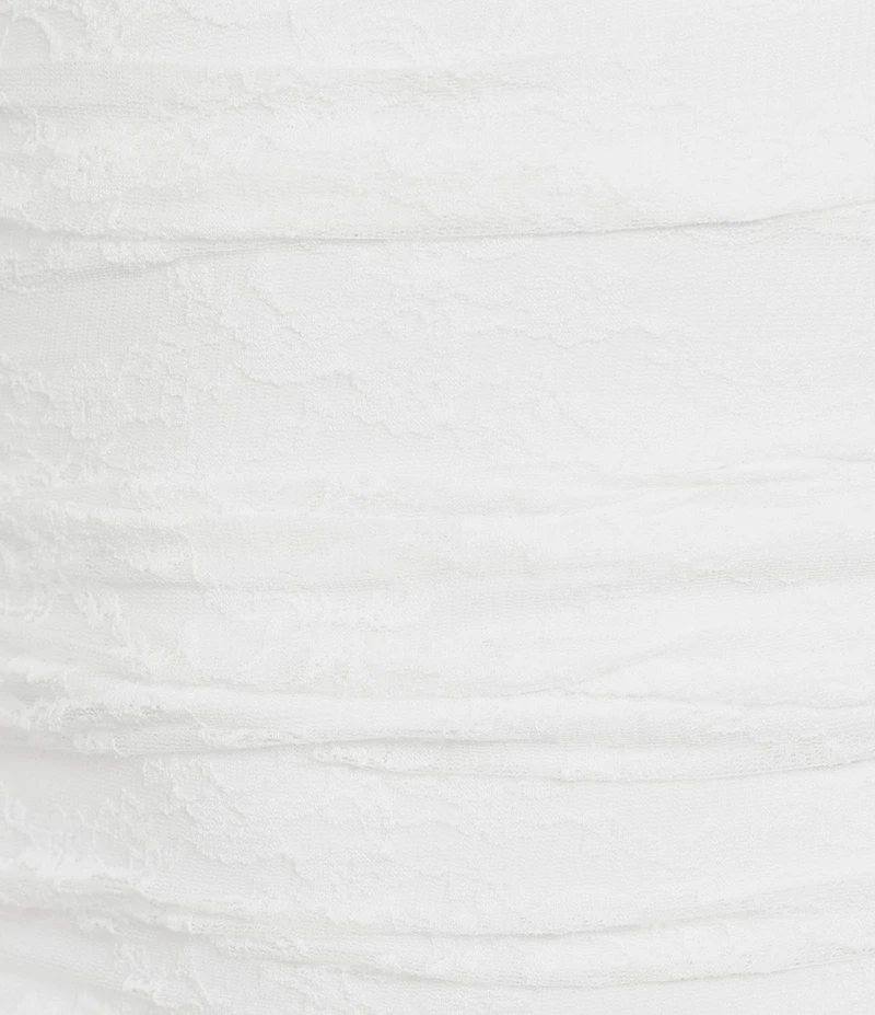 Jump Lace Long Sleeve Square Neck Ruched Dress