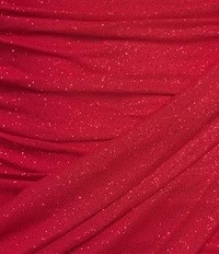 Jump Long Sleeve Square Neck Ruched Drape Detail Dress