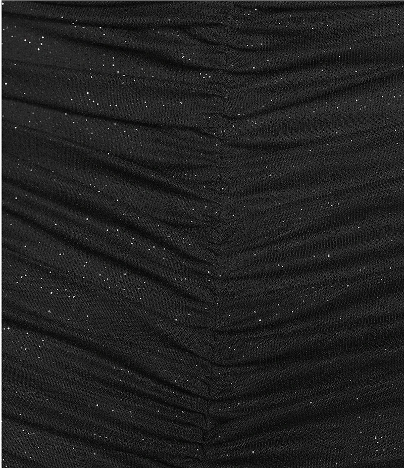Jump Long Sleeve Square Neck Ruched Drape Detail Dress