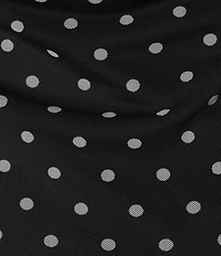Jump Mesh Polka Dot Mock Neck Shirred Maxi Dress