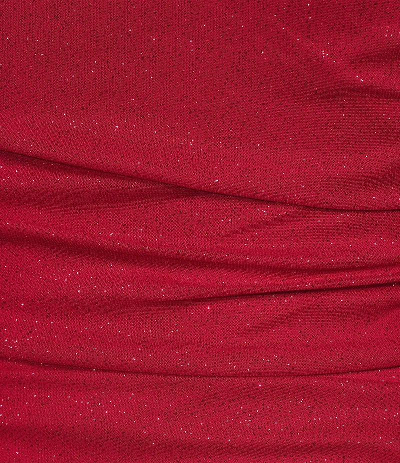 Jump One Shoulder Glitter Ruched Dress