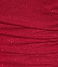 Jump One Shoulder Glitter Ruched Dress