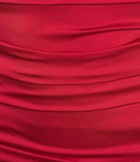 Jump Satin Square Neck Long Sleeve Ruched Mini Dress