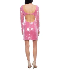 Jump Sequin Long Sleeve Mini Dress