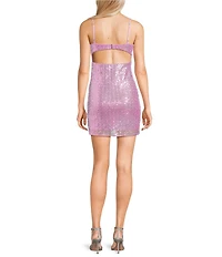 Jump Sequin Scoop Neck Bodycon Dress