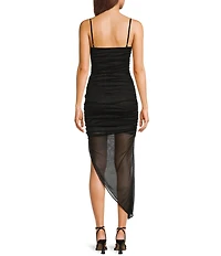 Jump Sleeveless Glitter Asymmetrical Hem Dress