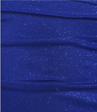 Jump Sleeveless Glitter Straight Neckline Shirred Mini Dress
