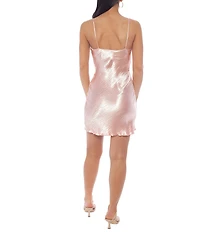 Jump Sleeveless Satin Cowl Neck Mini Dress